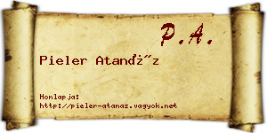 Pieler Atanáz névjegykártya